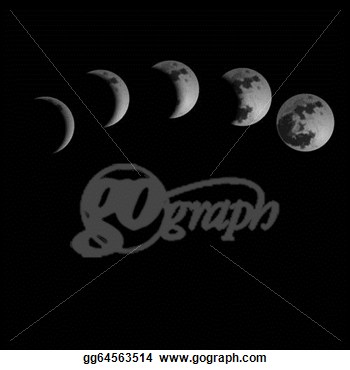 Clipart   Moon Phases  Vector Illustration  Stock Illustration