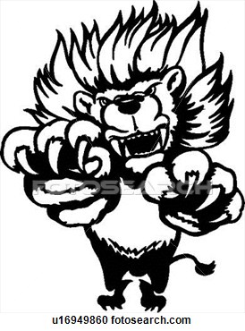 Clipart Of  Animal Cat Claw Fang Lion Cartoons Cartoon Fangs