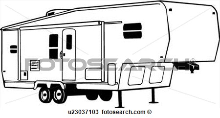Clipart Of  Camper Fifth Recreation Recreational Rv Vehicle