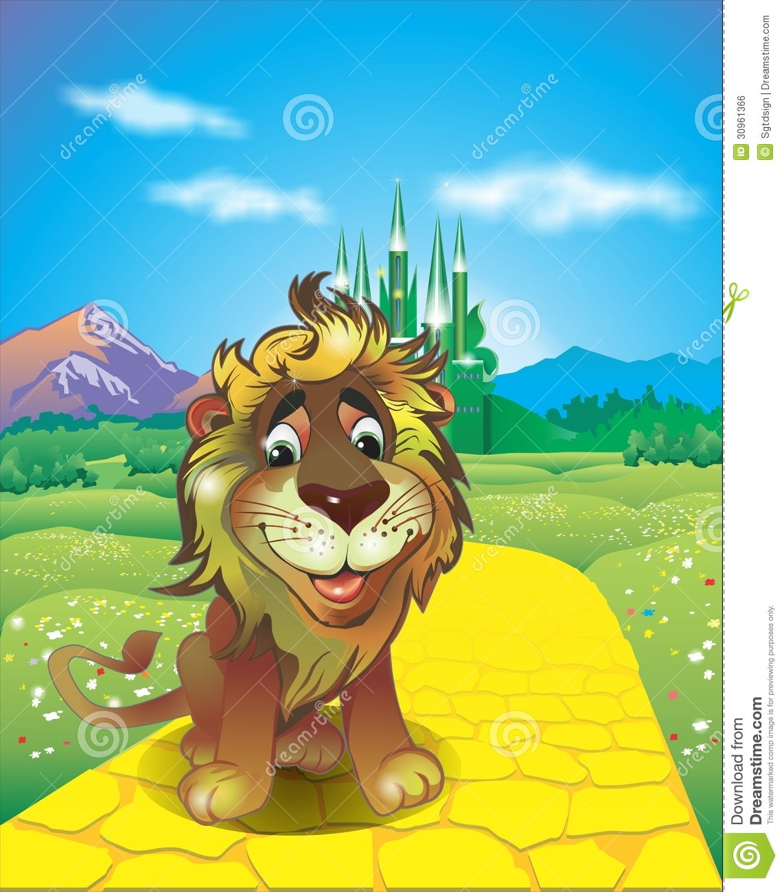 Cowardly Lion In The Land Of Oz 