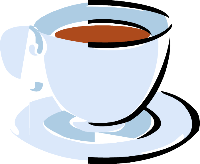 Depicted Is A Light Blue Coffee Cup On A Saucer  The Cup Is Filled