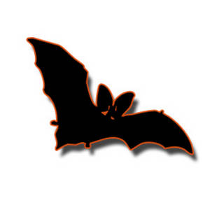 Description  Free Halloween Clipart Picture Of A Black And Orange Bat