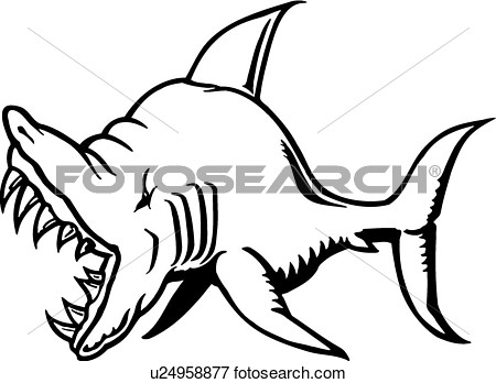     Fang Fin Ocean Sea Shark Fangs Mascots View Large Clip Art