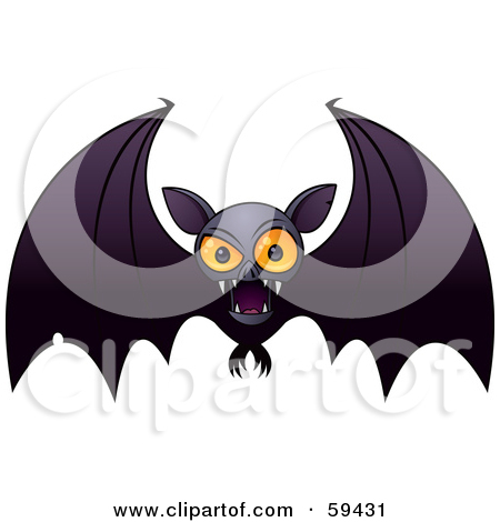 Free  Rf  Clipart Illustration Of A Mean Orange Eyed Vampire Bat