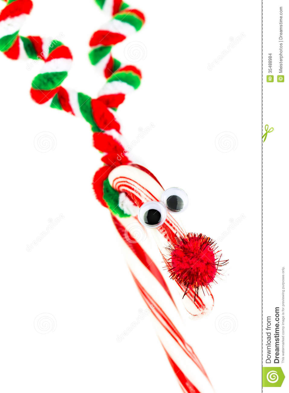 Hand Made Candy Cane Reindeer Decoration A Craft Project Popular With