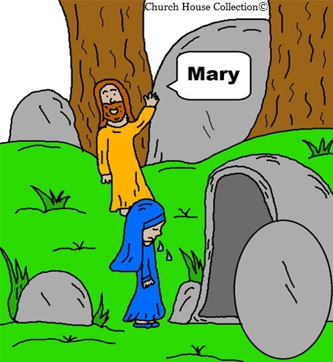 Jesus And Mary At The Tomb Clipart Picture