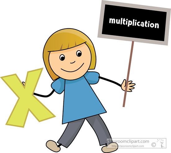Mathematics   Girl Holding Multiplication Sign   Classroom Clipart