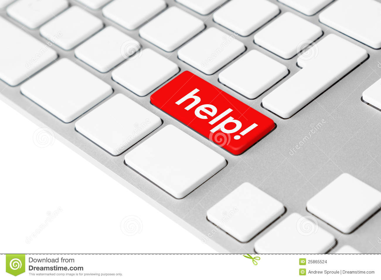 Photo Of A Computer Keyboard With One Red Key Showing The Word  Help
