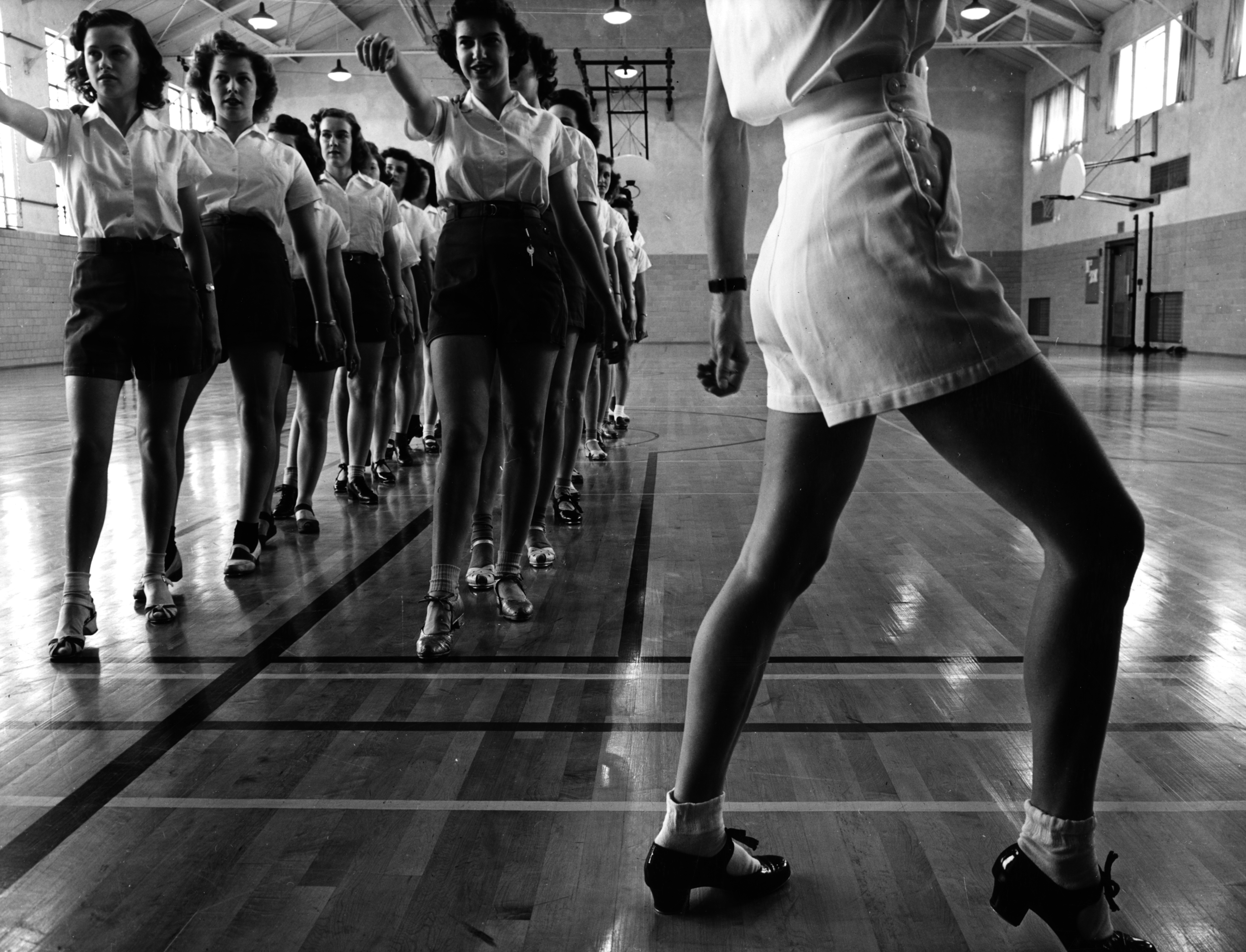 Photograph Of A Woman S Tap Dancing Class In The Gymnasium At Iowa