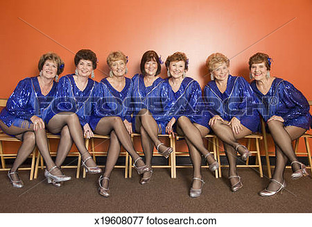 Picture   Portrait Of A Group Of Senior Women Tap Dancers  Fotosearch
