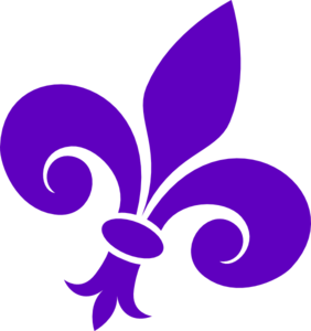 Purple Fleur De Lis On Angle Clipart