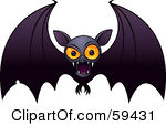 Royalty Free Rf Clipart Illustration Of A Mean Orange Eyed Vampire Bat