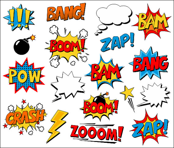 Superhero Clipart Comic Book Clip Art Comic Text Speech Bubbles   Boom