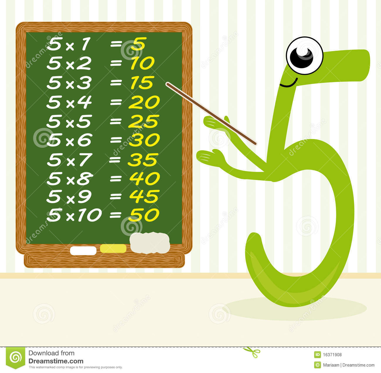 Teaching Multiplication   Number 5 Royalty Free Stock Photos   Image