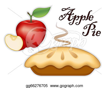   Traditional Fresh Baked Steaming Apple Pie Ripe Red Apple    