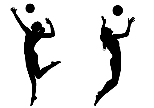 Volleyball Player Hitting Silhouette Volleyball Silhouette Vector Jpg