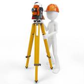3d Man With Station Surveying   Clipart Graphic