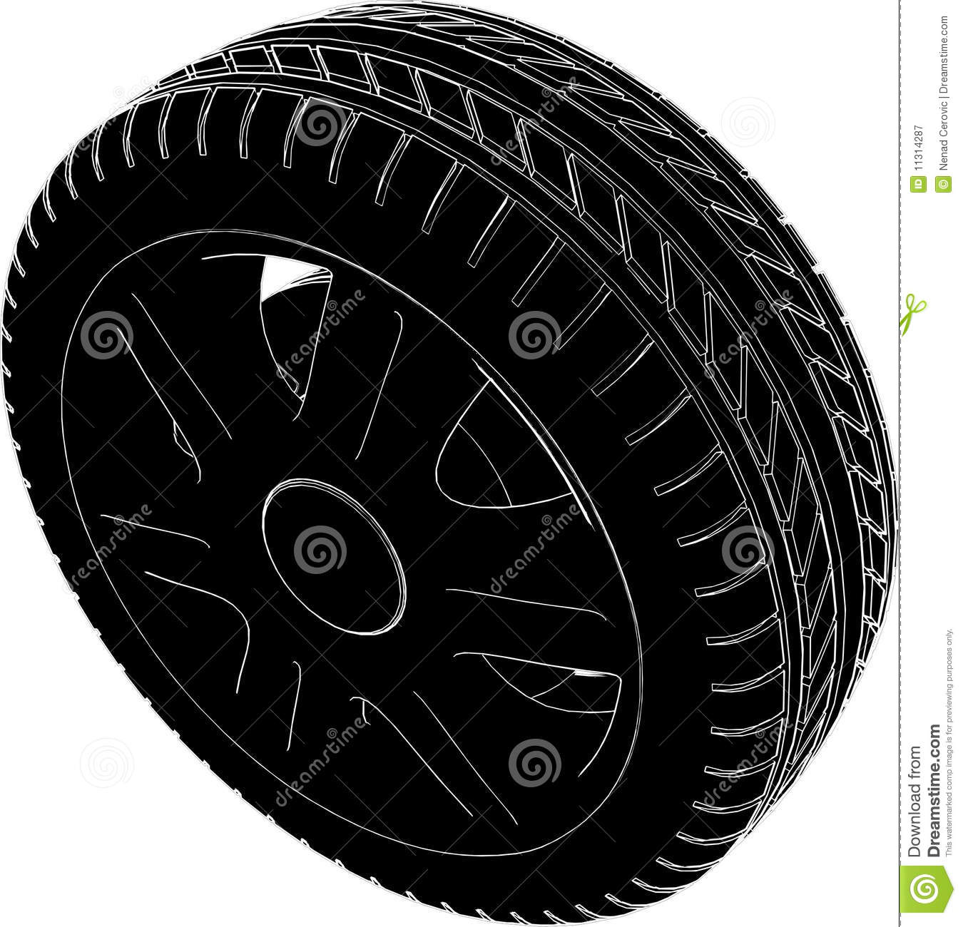 Car Wheel Tire Vector 02 Royalty Free Stock Photography   Image