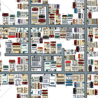 City Map   Cartoon Neighborhood 36255 Download Royalty Free Vector
