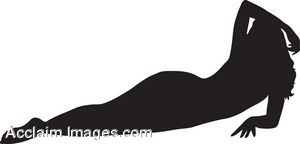 Clip Art Of The Silhouette Of A Sexy Woman Laying Down  Clipart