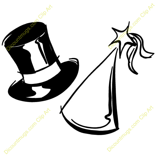 Clipart 10707 Top Hat And Party Hat   Top Hat And Party Hat Mugs