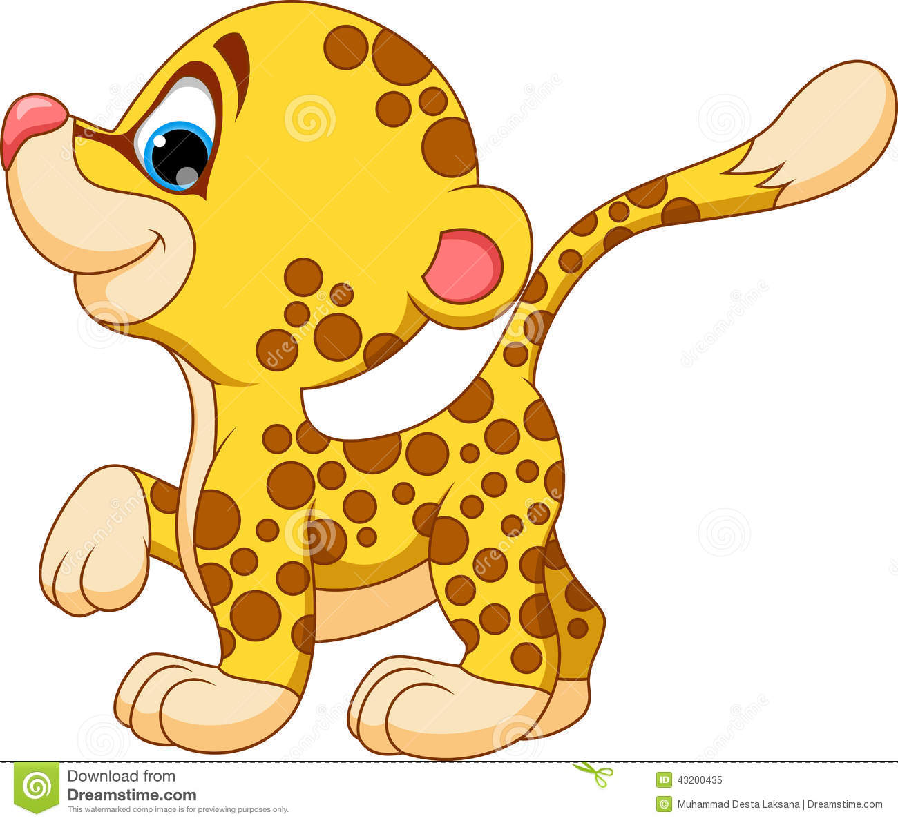 Cute Baby Cheetah Cartoon Stock Illustration   Image  43200435