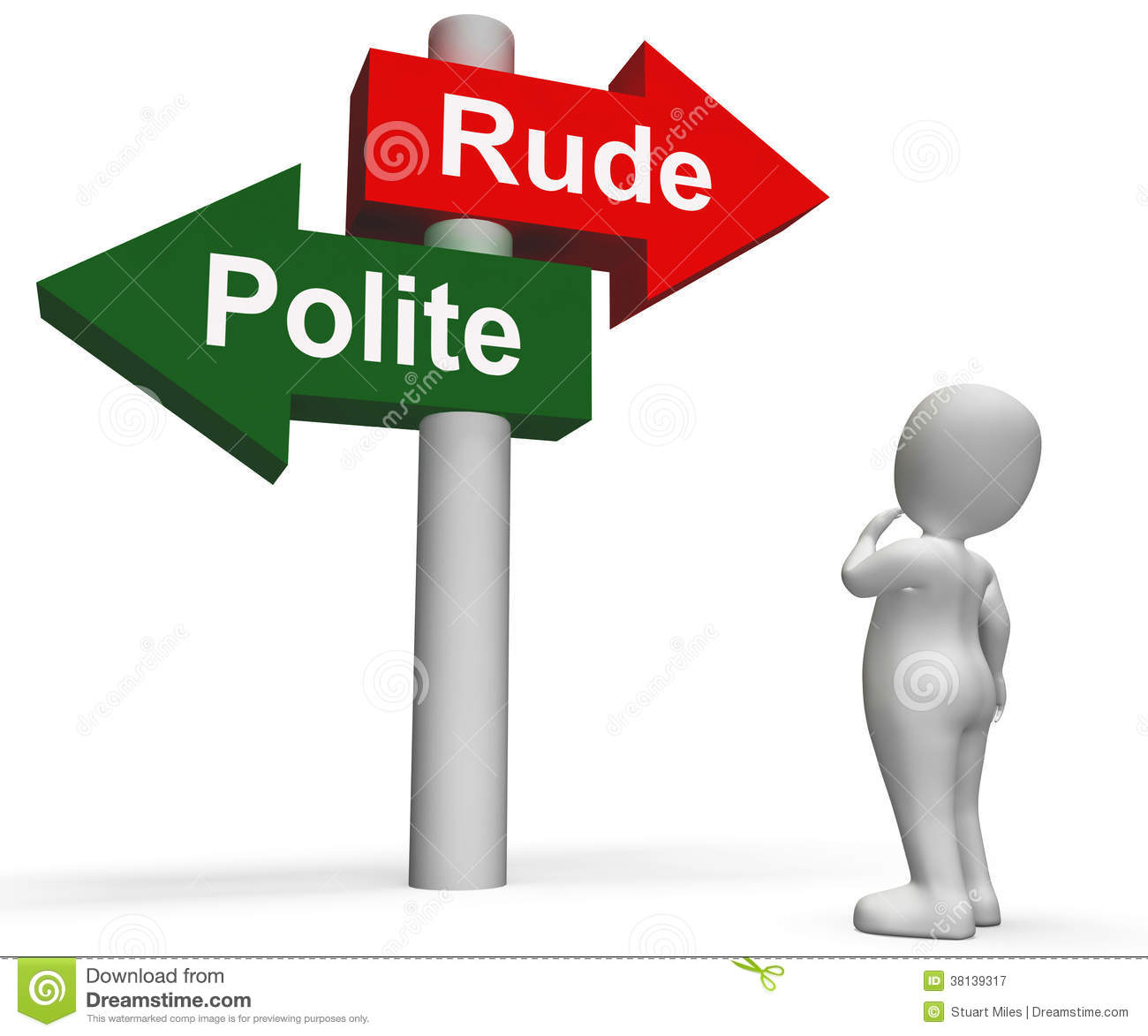 Free Stock Photography  Rude Polite Signpost Means Good Bad Manners