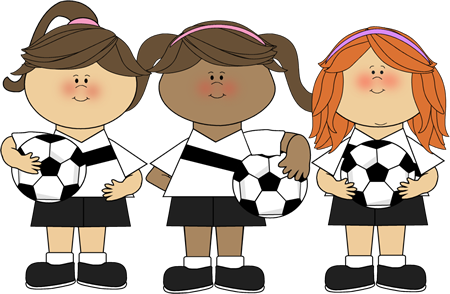 Girl Soccer Players Clip Art Image   Girl Soccer Players Standing