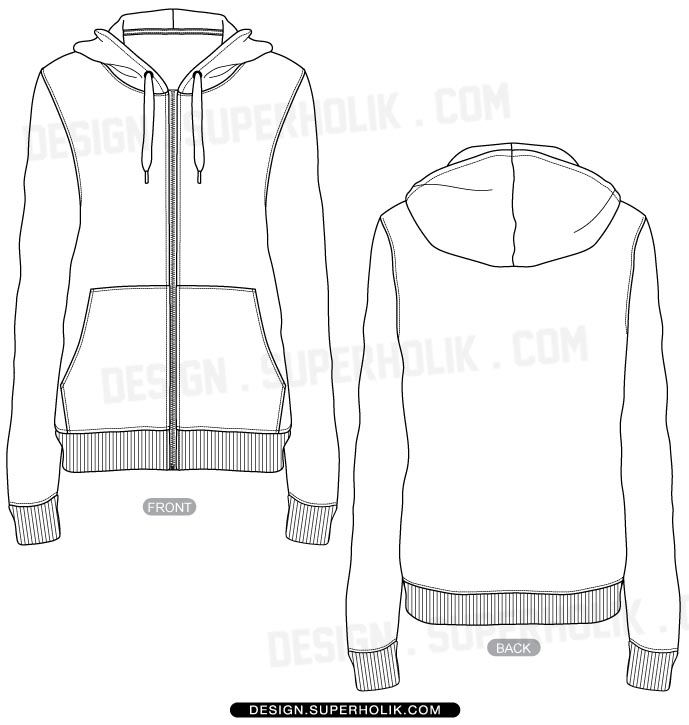 Hoodie Template   Layered Fashion Design Vector Body Clipart