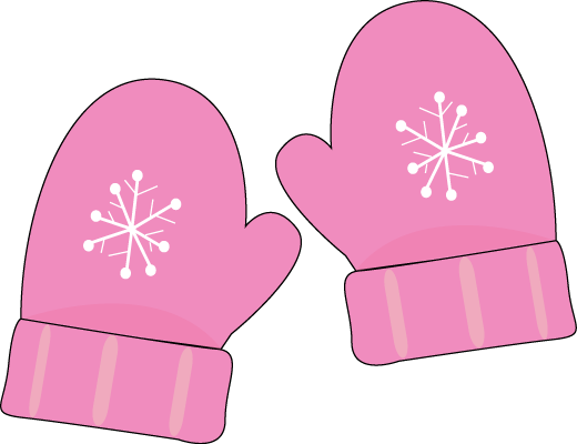 Pink Mittens Clip Art   Pair Of Pink Mittens With A Snowflake Pattern