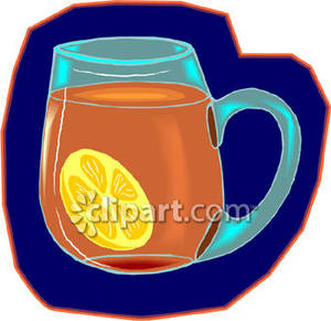 Pitcher Of Iced Tea With Lemon   Royalty Free Clipart Picture
