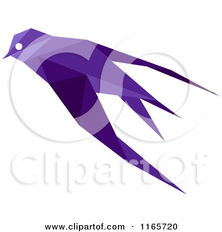Purple Bird Clipart Purple Origami Bird By