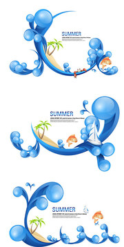 Summer Background 2 Sets Of Summer Theme Icon Summer Day Summer