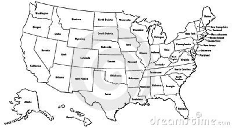 United States Map Outline Stock Photography   Image  4467332