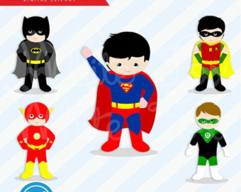 50  Off Sale Boy Superheroes Digital Clipart   Personal And Commercial    