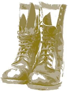Brown Combat Boots Clip Art   Military Style Desert Boots Graphic