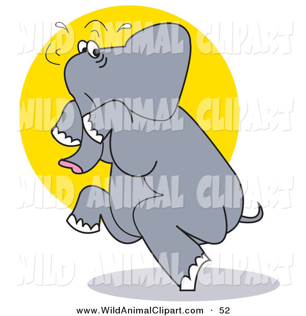 Clip Art Of A Scared Elephant Tip Toeing Leftscared Elephant Tip    