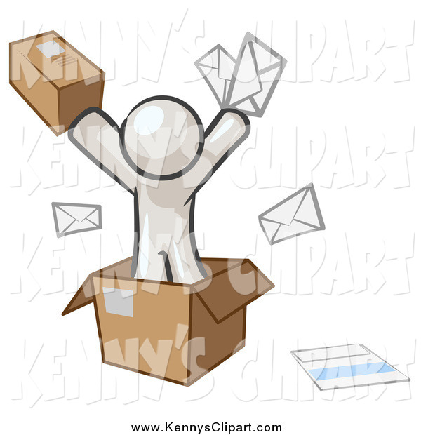 Clip Art Of A White Man Going Postal With Packages And Mail By Leo