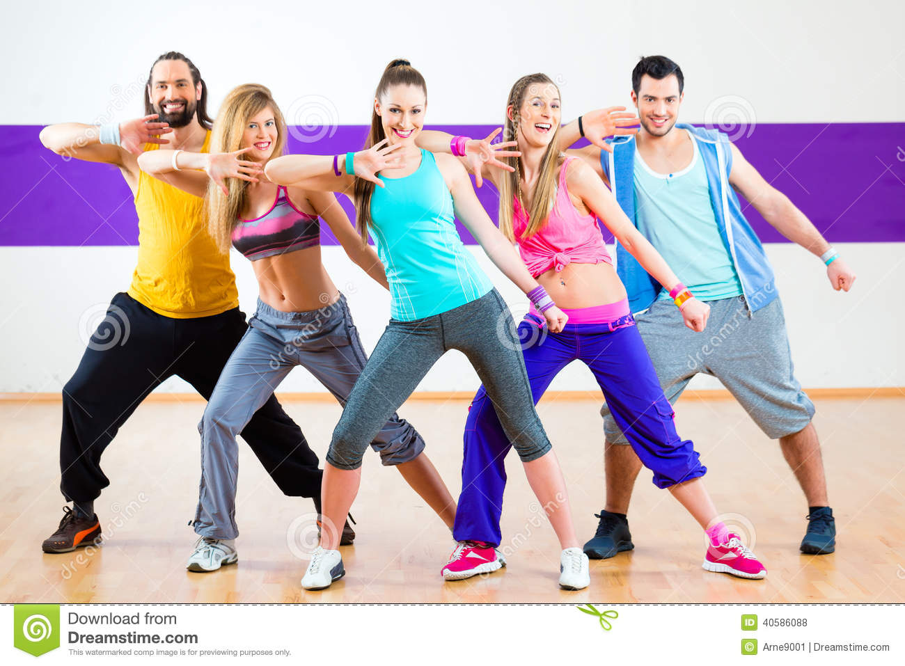 Dancer At Zumba Fitness Training In Dance Studio Stock Photo   Image