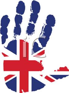 Flag Of England Handprint   Royalty Free Clipart Picture