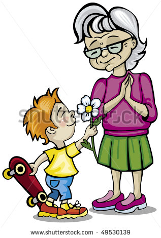 Grandparents And Grandchildren Cartoon Grandmother And Grandchild