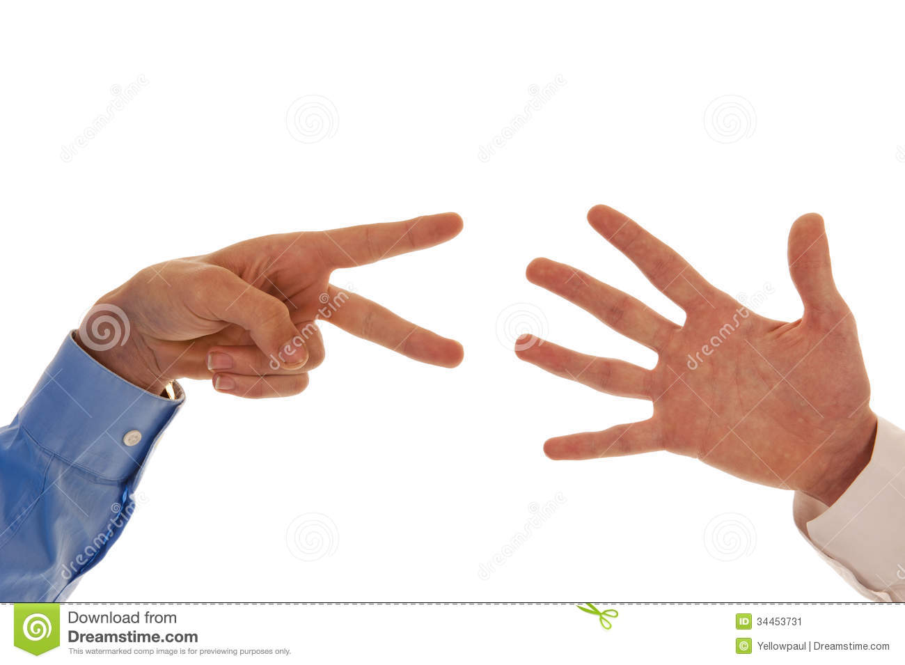 Hands Representing The Number Seven With Fingers Isolated In White