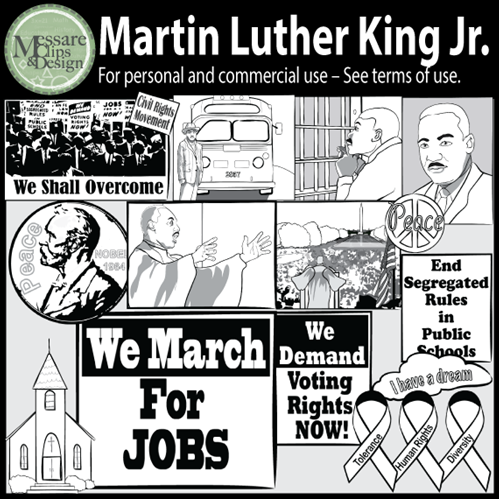 Mlk Martin Luther King Jr    Civil Rights Clipart  Messare Clips And    