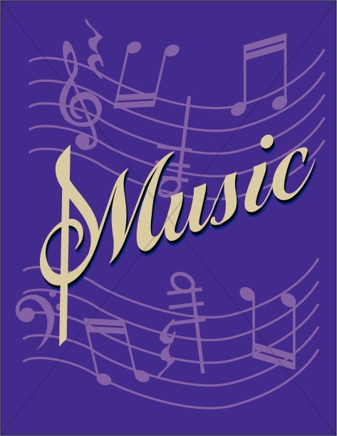 Music Flyer Purple Background   Church Music Clipart