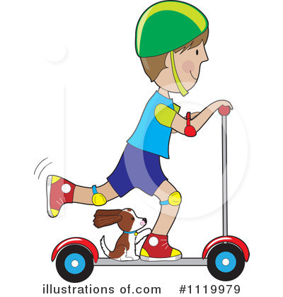 Royalty Free  Rf  Scooter Clipart Illustration By Maria Bell   Stock