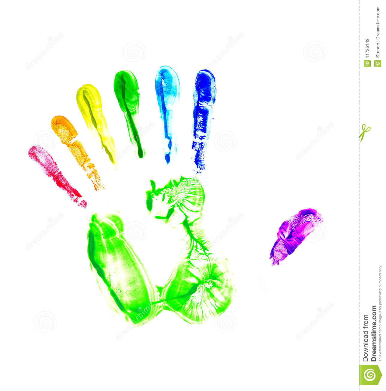 Royalty Free Stock Images  Rainbow Hand Print  Seven Fingers