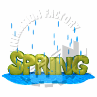 Spring Rain Puddle Animated Clipart