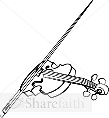 Violin Line Art   Church Music Clipart