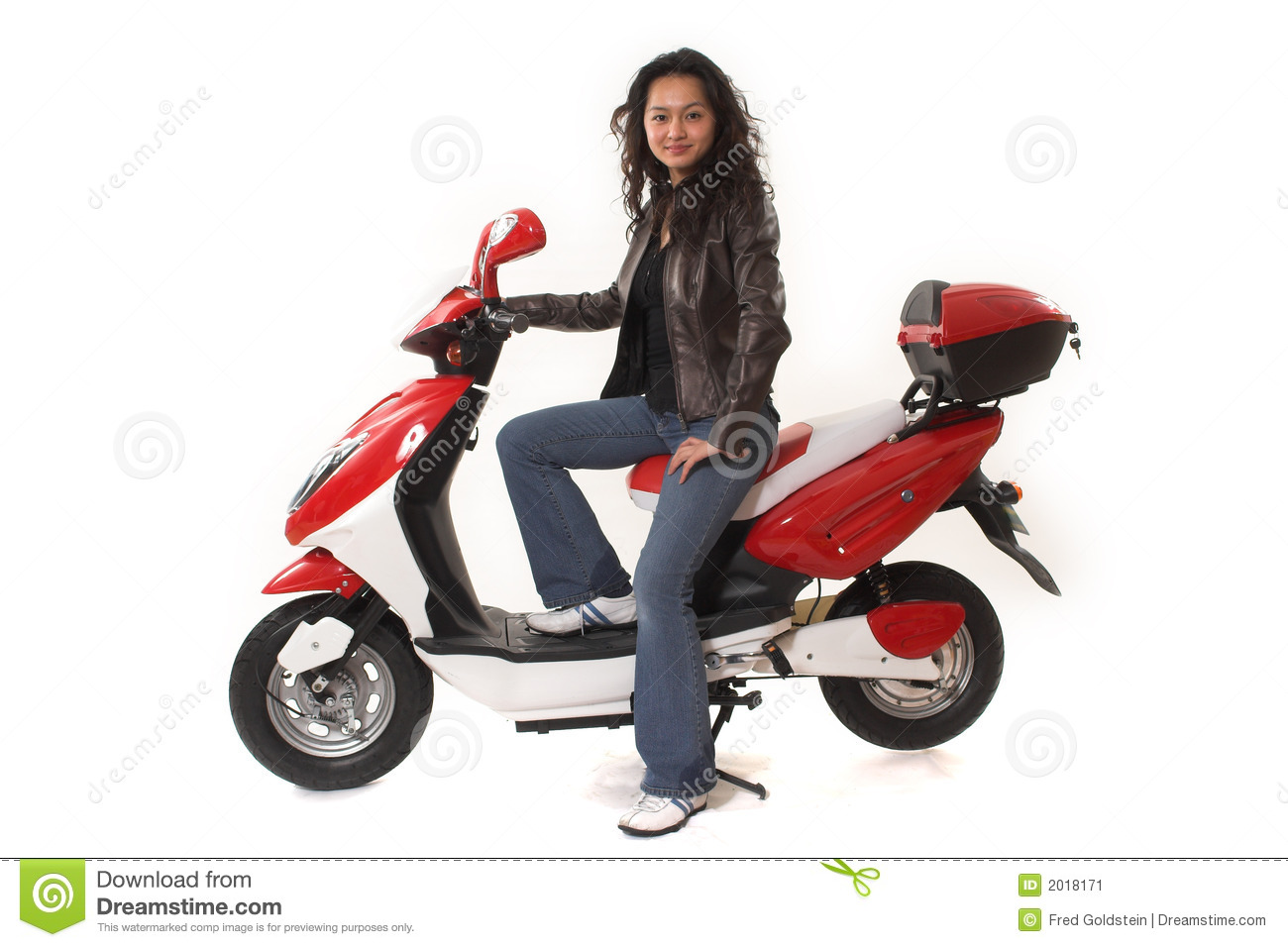 Woman Riding Electric Scooter With No Helmet Stock Image   Image    