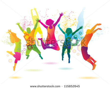 Young People On The Party   The Dancing Teenagers    Stock Vector